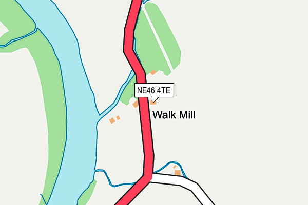 NE46 4TE map - OS OpenMap – Local (Ordnance Survey)