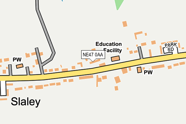 NE47 0AA map - OS OpenMap – Local (Ordnance Survey)