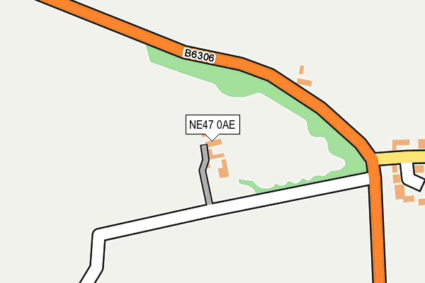 NE47 0AE map - OS OpenMap – Local (Ordnance Survey)