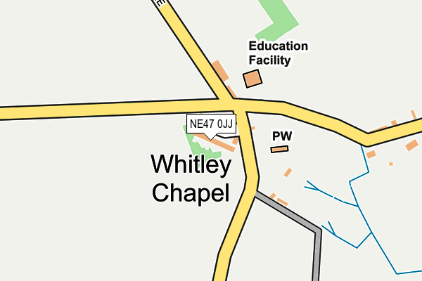 NE47 0JJ map - OS OpenMap – Local (Ordnance Survey)