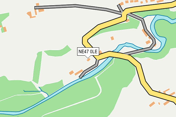 NE47 0LE map - OS OpenMap – Local (Ordnance Survey)