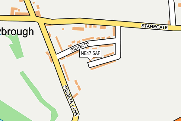 NE47 5AF map - OS OpenMap – Local (Ordnance Survey)