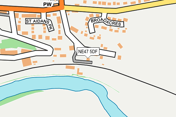 NE47 5DF map - OS OpenMap – Local (Ordnance Survey)