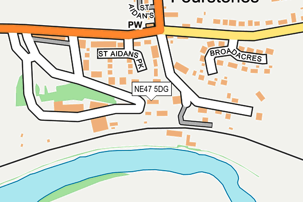 NE47 5DG map - OS OpenMap – Local (Ordnance Survey)