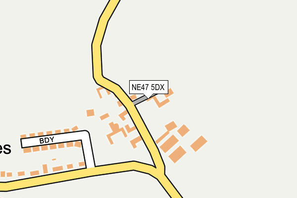 NE47 5DX map - OS OpenMap – Local (Ordnance Survey)