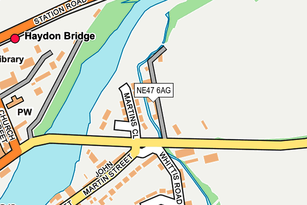 NE47 6AG map - OS OpenMap – Local (Ordnance Survey)