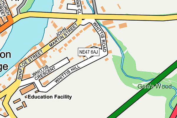 NE47 6AJ map - OS OpenMap – Local (Ordnance Survey)