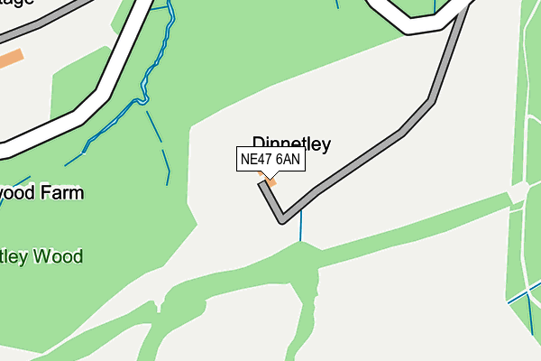 NE47 6AN map - OS OpenMap – Local (Ordnance Survey)