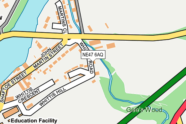 NE47 6AQ map - OS OpenMap – Local (Ordnance Survey)