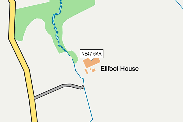 NE47 6AR map - OS OpenMap – Local (Ordnance Survey)