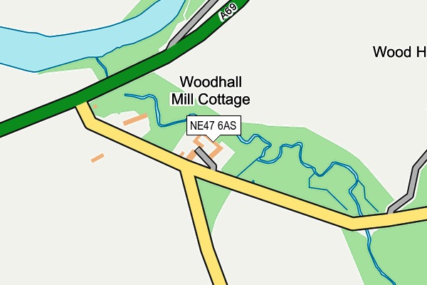 NE47 6AS map - OS OpenMap – Local (Ordnance Survey)