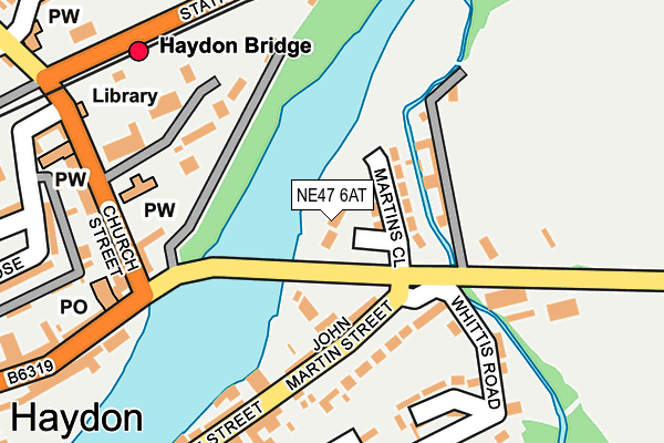 NE47 6AT map - OS OpenMap – Local (Ordnance Survey)