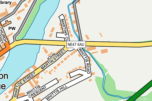 NE47 6AU map - OS OpenMap – Local (Ordnance Survey)