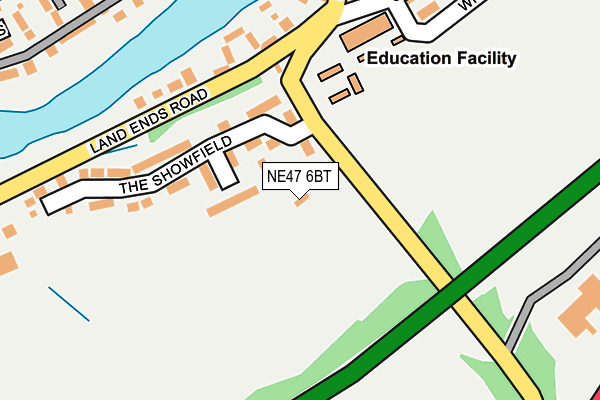 NE47 6BT map - OS OpenMap – Local (Ordnance Survey)