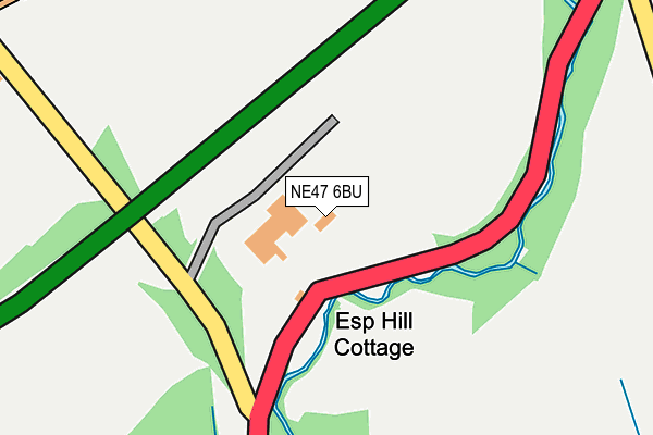 NE47 6BU map - OS OpenMap – Local (Ordnance Survey)