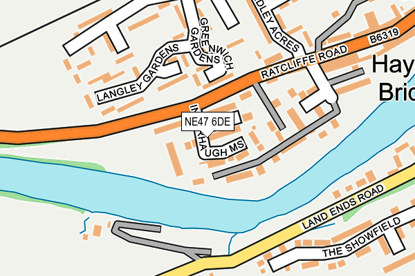 NE47 6DE map - OS OpenMap – Local (Ordnance Survey)