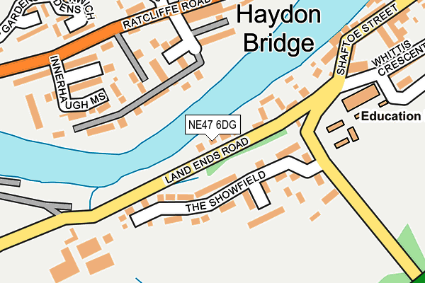 NE47 6DG map - OS OpenMap – Local (Ordnance Survey)