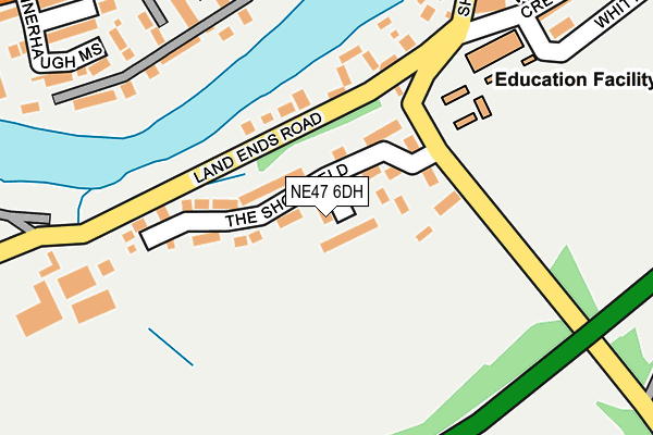 NE47 6DH map - OS OpenMap – Local (Ordnance Survey)