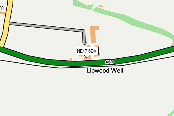 NE47 6DX map - OS OpenMap – Local (Ordnance Survey)