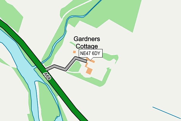 NE47 6DY map - OS OpenMap – Local (Ordnance Survey)