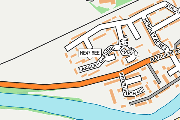 NE47 6EE map - OS OpenMap – Local (Ordnance Survey)