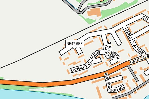 NE47 6EF map - OS OpenMap – Local (Ordnance Survey)