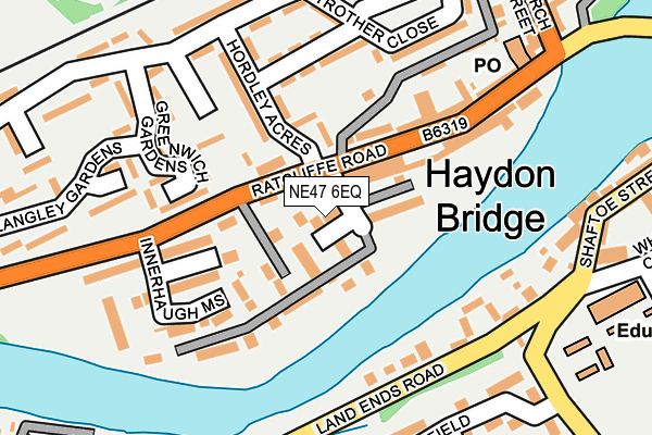 NE47 6EQ map - OS OpenMap – Local (Ordnance Survey)