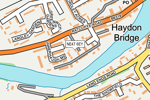 NE47 6EY map - OS OpenMap – Local (Ordnance Survey)