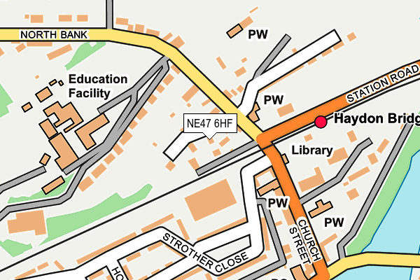 NE47 6HF map - OS OpenMap – Local (Ordnance Survey)