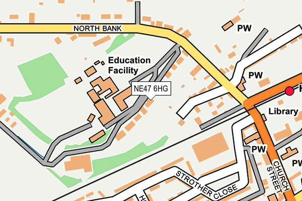 NE47 6HG map - OS OpenMap – Local (Ordnance Survey)