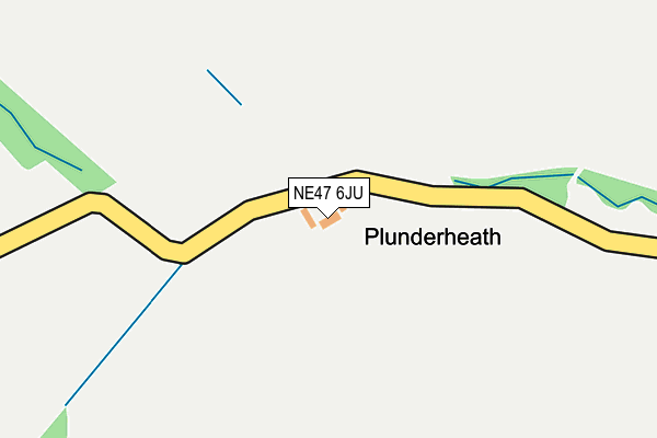 NE47 6JU map - OS OpenMap – Local (Ordnance Survey)