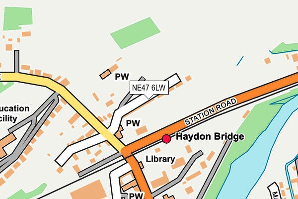NE47 6LW map - OS OpenMap – Local (Ordnance Survey)