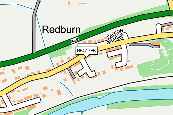 NE47 7EB map - OS OpenMap – Local (Ordnance Survey)