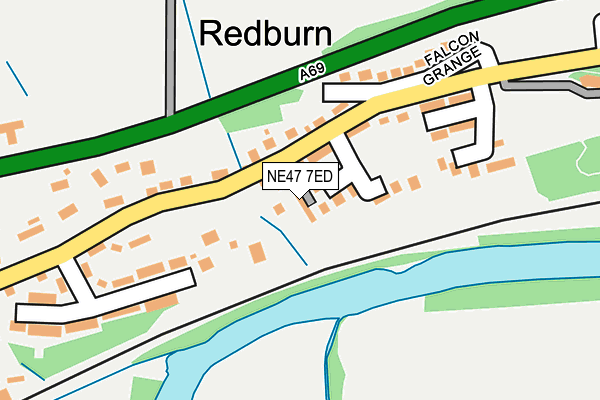 NE47 7ED map - OS OpenMap – Local (Ordnance Survey)