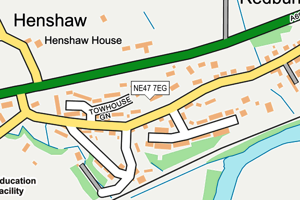 NE47 7EG map - OS OpenMap – Local (Ordnance Survey)