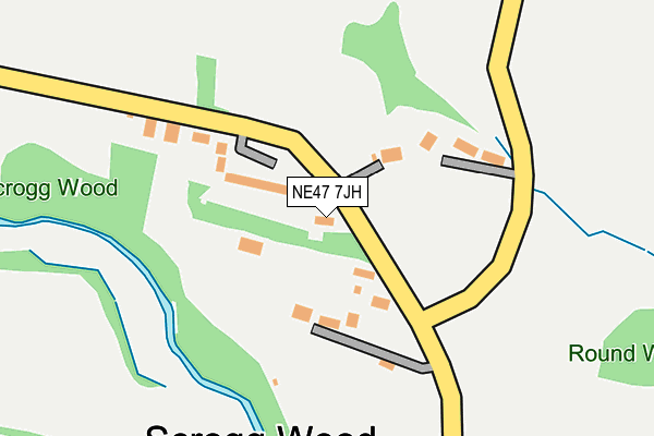 NE47 7JH map - OS OpenMap – Local (Ordnance Survey)