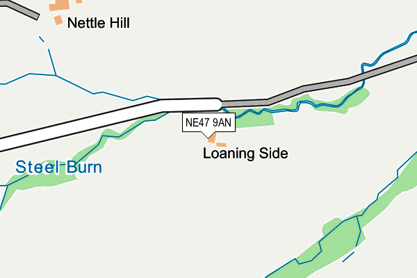 NE47 9AN map - OS OpenMap – Local (Ordnance Survey)