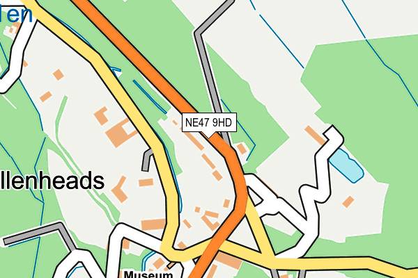 NE47 9HD map - OS OpenMap – Local (Ordnance Survey)