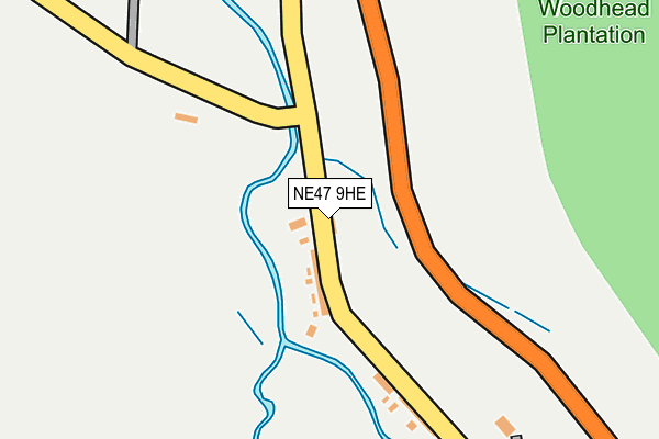 NE47 9HE map - OS OpenMap – Local (Ordnance Survey)