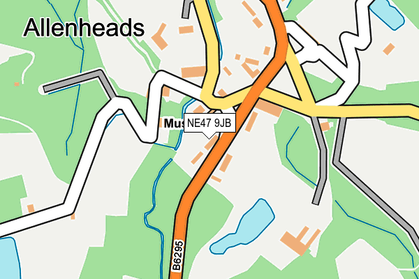 NE47 9JB map - OS OpenMap – Local (Ordnance Survey)