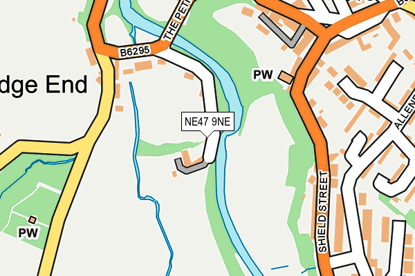 NE47 9NE map - OS OpenMap – Local (Ordnance Survey)