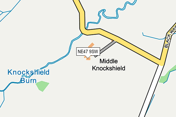 NE47 9SW map - OS OpenMap – Local (Ordnance Survey)