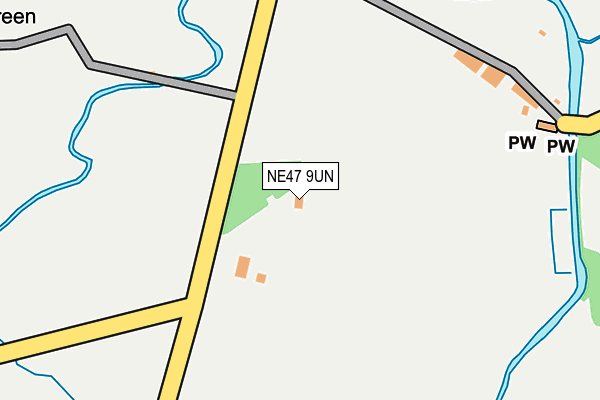 NE47 9UN map - OS OpenMap – Local (Ordnance Survey)