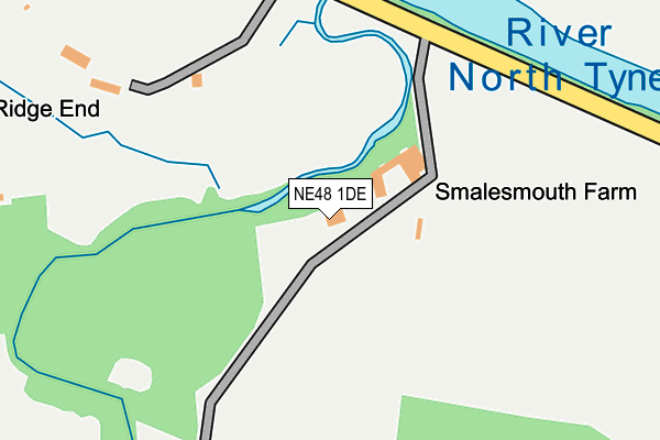 NE48 1DE map - OS OpenMap – Local (Ordnance Survey)