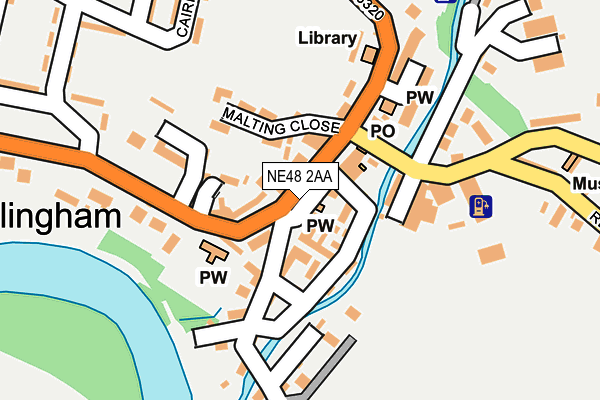 NE48 2AA map - OS OpenMap – Local (Ordnance Survey)