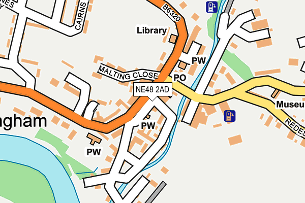 NE48 2AD map - OS OpenMap – Local (Ordnance Survey)