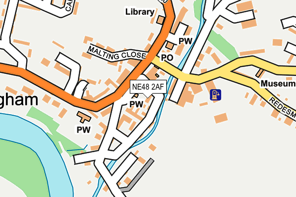 NE48 2AF map - OS OpenMap – Local (Ordnance Survey)