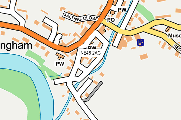 NE48 2AG map - OS OpenMap – Local (Ordnance Survey)