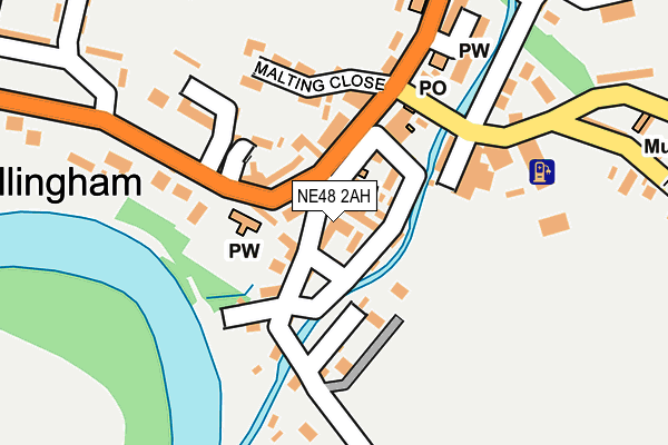 NE48 2AH map - OS OpenMap – Local (Ordnance Survey)