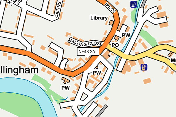NE48 2AT map - OS OpenMap – Local (Ordnance Survey)